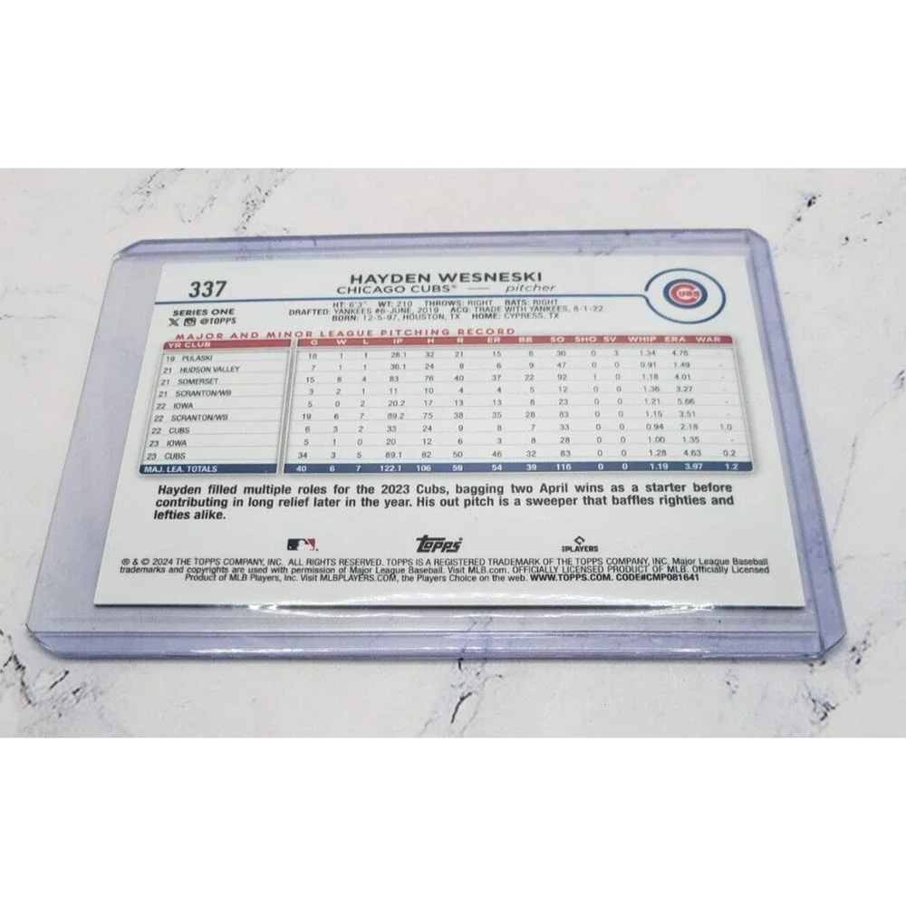Hayden Wesneski 2024 Topps Series 1 #337 Easter Holiday Foil SP Cubs - Picture 4 of 4